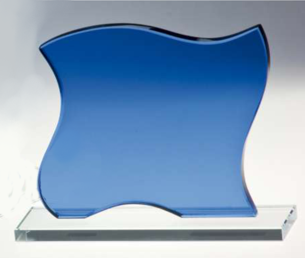 Glas Trophen Blau